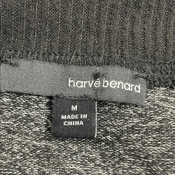 Harve Benard Charcoal and Black Cowl Neck Top Side Slits Sz M - Picture 6 of 11
